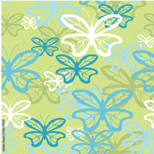 vector illustration. Seamless pattern with butterflies pattern. wallpaper, print, fabric