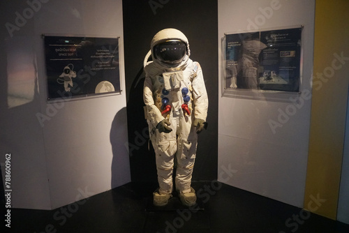 Astronaut suit model is displayed in Science Center for Education (Bangkok Planetarium)