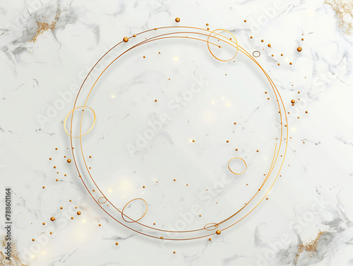 Circle frame on white marble background