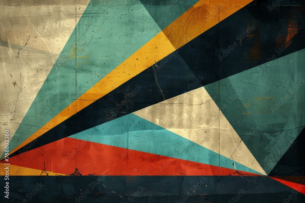 Geometric Retro. Edgy Abstract Composition.
