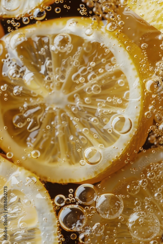 Fresh lemon slices up close. Perfect for food and beverage concepts Fresh lemon slices up close. Perfect for food and beverage concepts