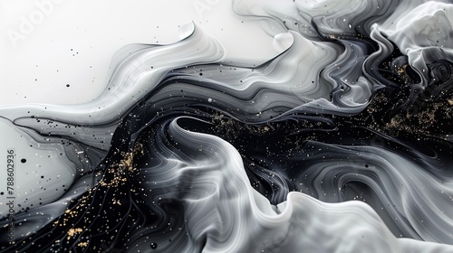 Black and white airbrush abstract painting