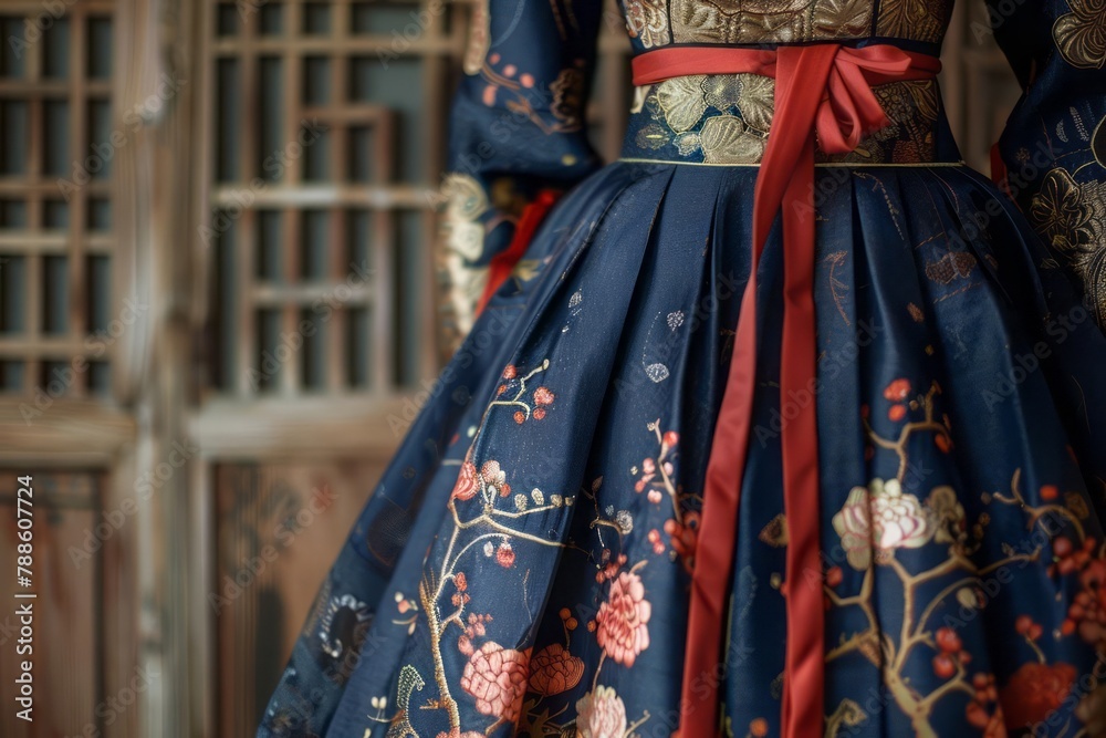 Korean Hanbok, elegant fabrics, Joseon dynasty, cultural heritage