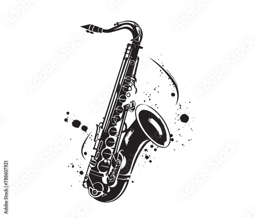 Saxophone on white background