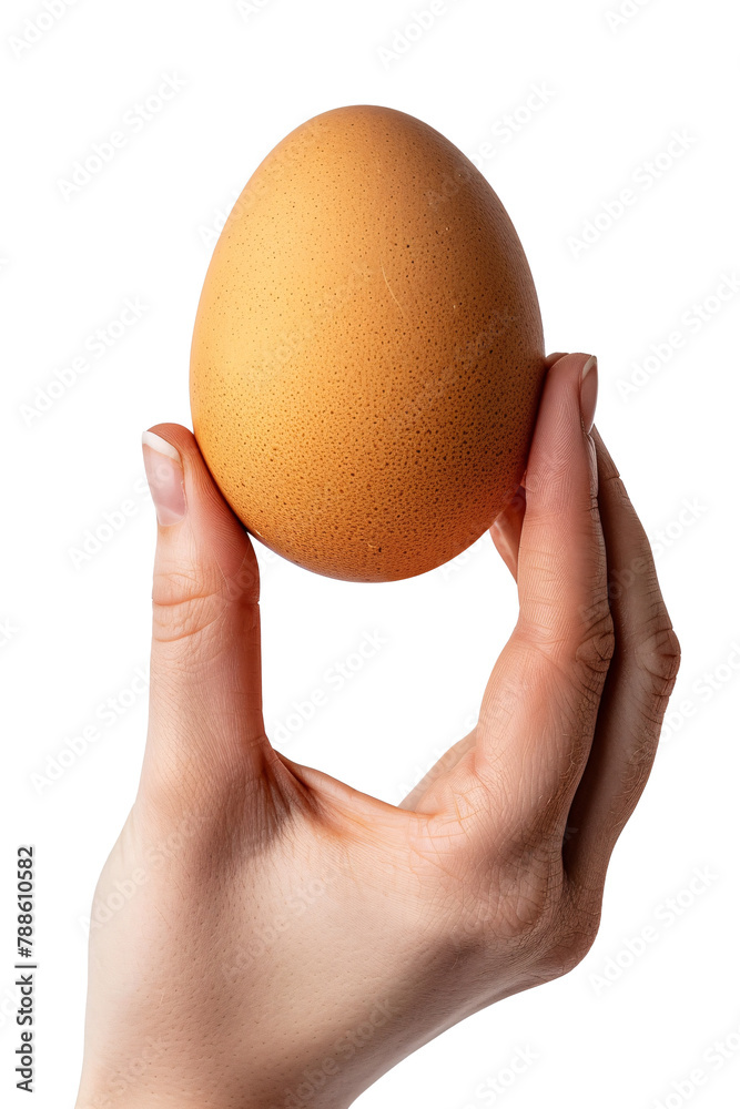 Female Hand Holding a Fresh Egg Isolated on Transparent Background Female Hand Holding a Fresh Egg Isolated on Transparent Background