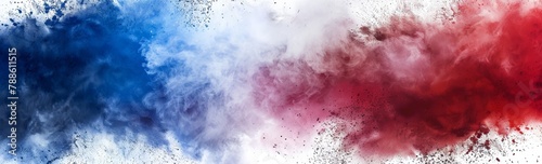 A colorful explosion of red, blue, and white like the French flag