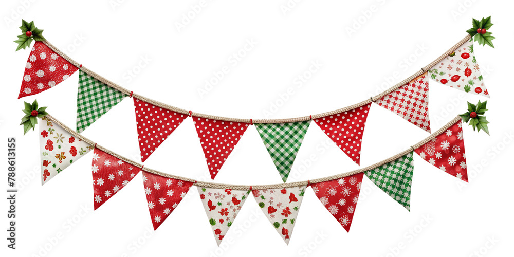 christmas bunting flag isolated on transparent background, element remove background, element for design christmas bunting flag isolated on transparent background, element remove background, element for design