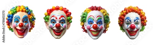 clown mask isolated on transparent background, element remove background, element for design