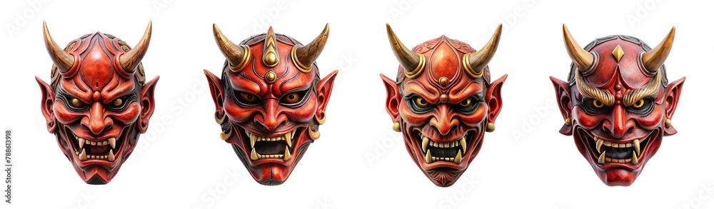 Naklejka premium demon mask isolated on transparent background, element remove background, element for design