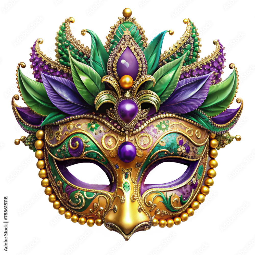 mardi gras mask isolated on transparent background, element remove background, element for design