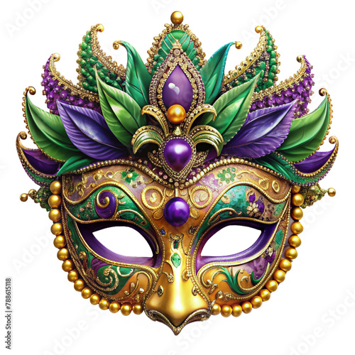 mardi gras mask isolated on transparent background, element remove background, element for design © minhnhat
