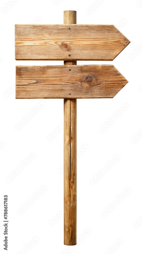 wooden sign post isolated on transparent background, element remove background, element for design wooden sign post isolated on transparent background, element remove background, element for design