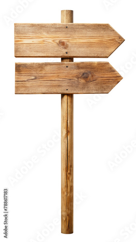 wooden sign post isolated on transparent background, element remove background, element for design