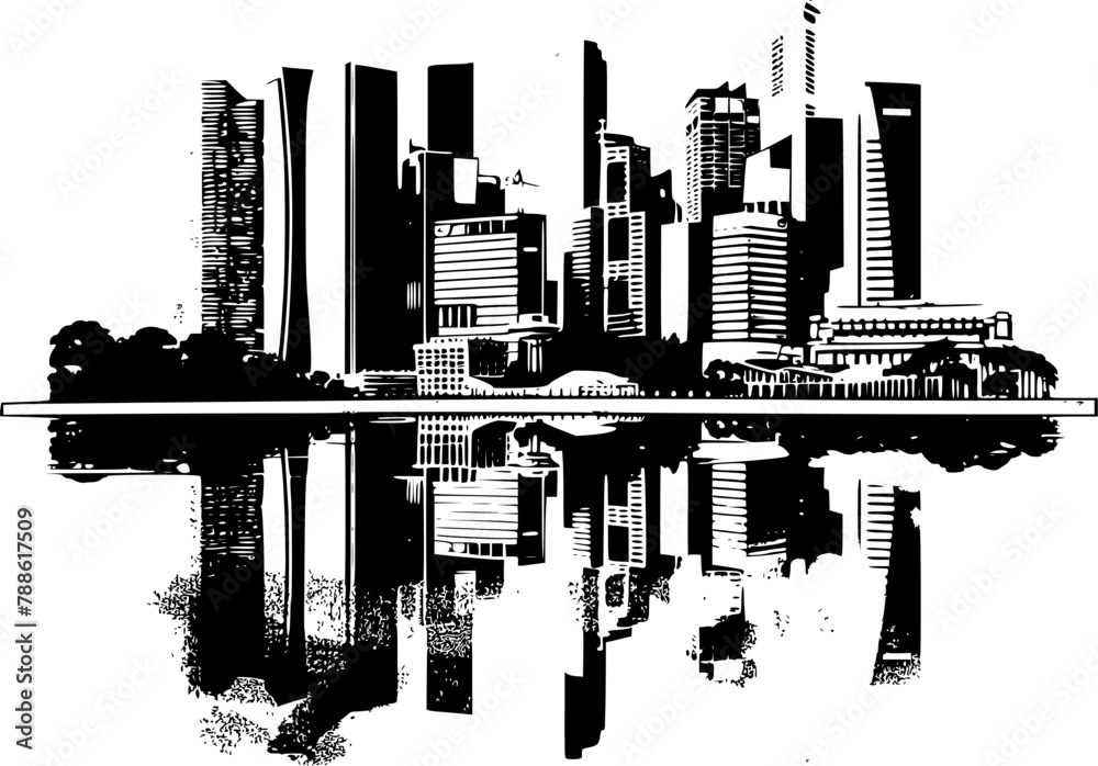 Obraz premium Singapore City Landscape, Green and Serene