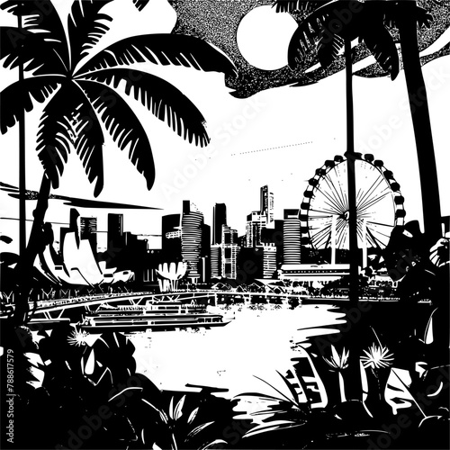 Poster Illustration of Singapore, Capturing the Essence