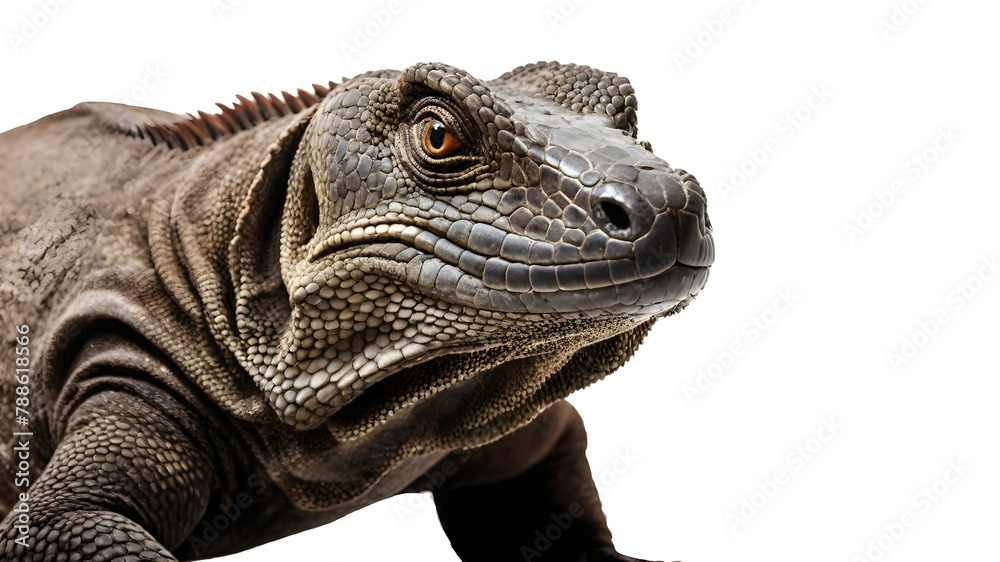 Obraz premium Komodo Dragon animal on transparent background.