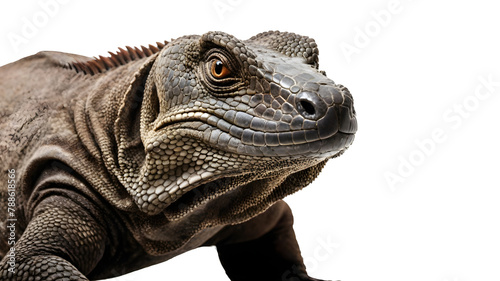 Komodo Dragon animal on transparent background.