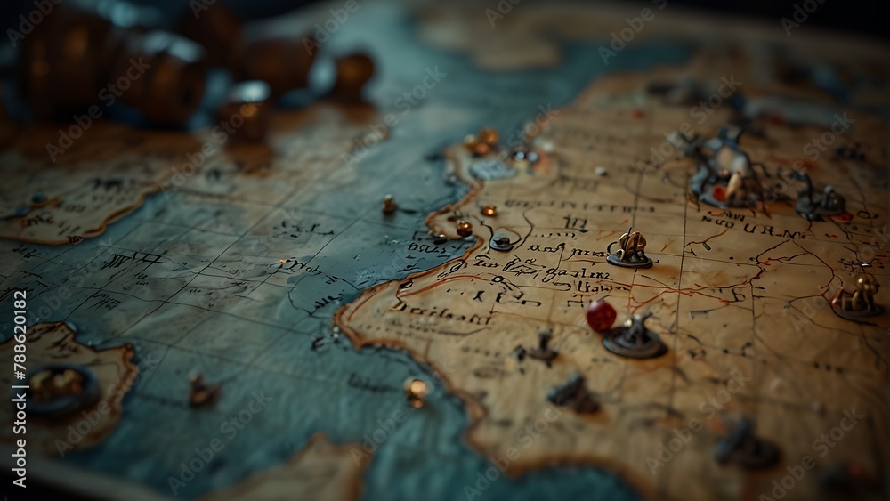 Antique Map and Compass on Wooden Surface with Currency: A Vintage Business Concept in a City Setting Antique Map and Compass on Wooden Surface with Currency: A Vintage Business Concept in a City Setting