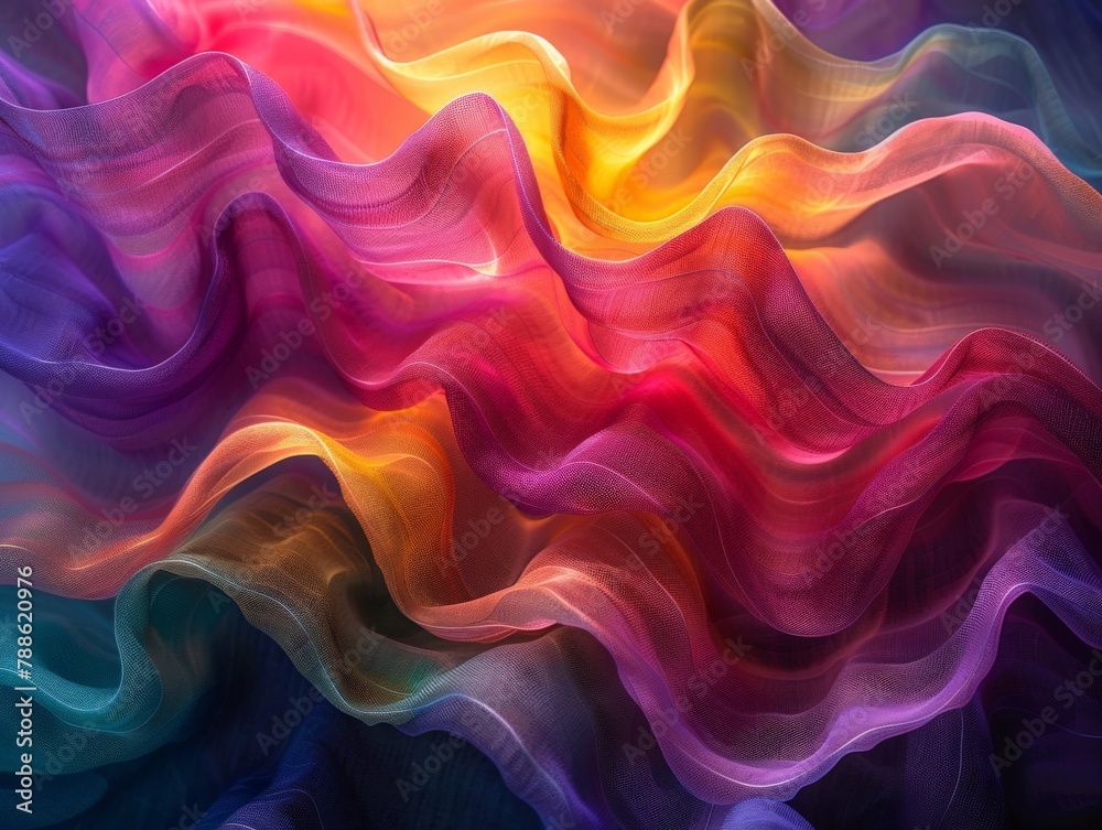 Rainbow colored wave abstract painting Rainbow colored wave abstract painting