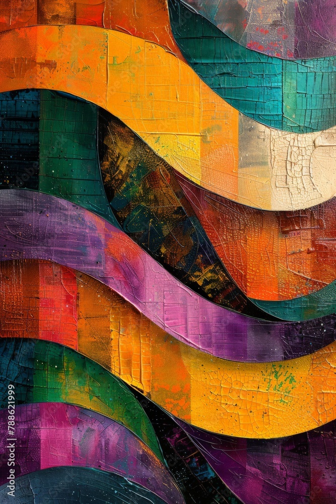 Colorful wave abstract painting Colorful wave abstract painting