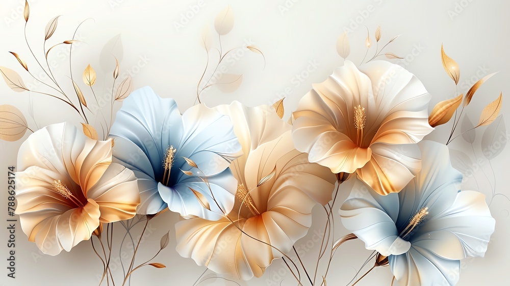Morning glory clipart showcasing vibrant trumpet-shaped flowers in spectrum colors, ideal for lively designs Morning glory clipart showcasing vibrant trumpet-shaped flowers in spectrum colors, ideal for lively designs