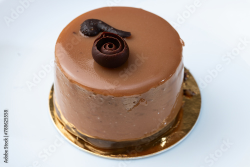 Caramel chocolate cake photo