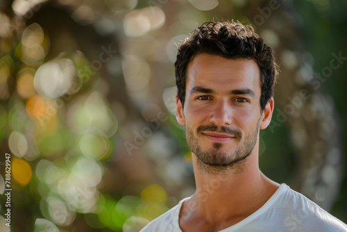 A man with a beard and a white shirt smiles for the camera