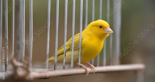 Yellow_Canary_sitting_on_open_cage_door_shallow_depth_0.jpg
