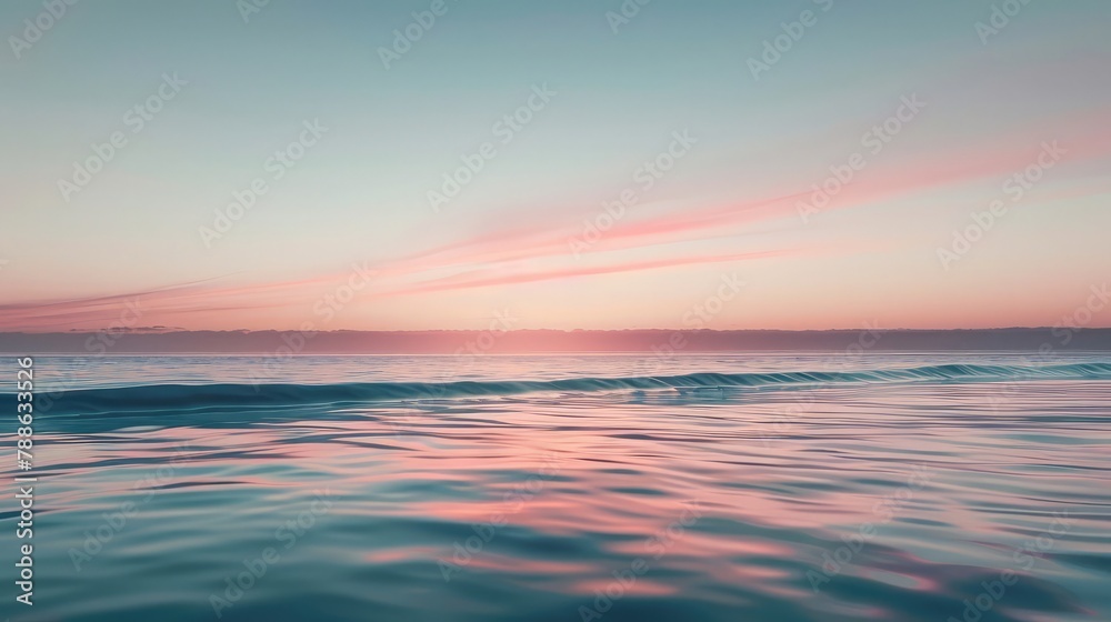 A serene gradient of soft pastel hues merging and flowing together, reminiscent of a tranquil sunset over a calm ocean.