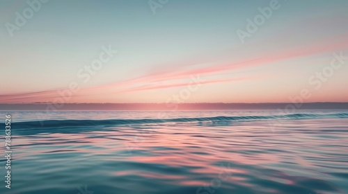 A serene gradient of soft pastel hues merging and flowing together  reminiscent of a tranquil sunset over a calm ocean.