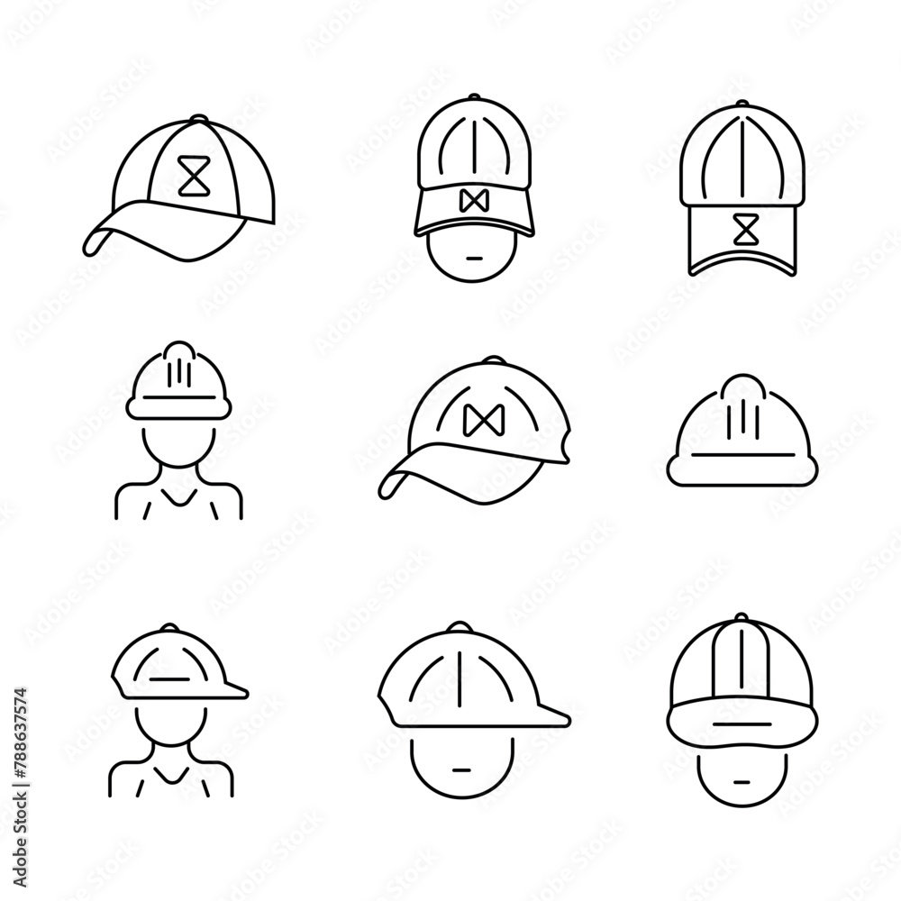 Fototapeta premium Simple cap line icon vector illustration isolate on white background for web.