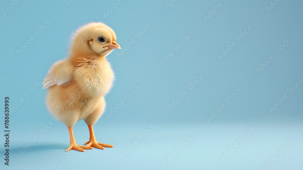 Baby Chicken on blue screen with alpha matte ideal for compositing over an image Baby Chicken on blue screen with alpha matte ideal for compositing over an image