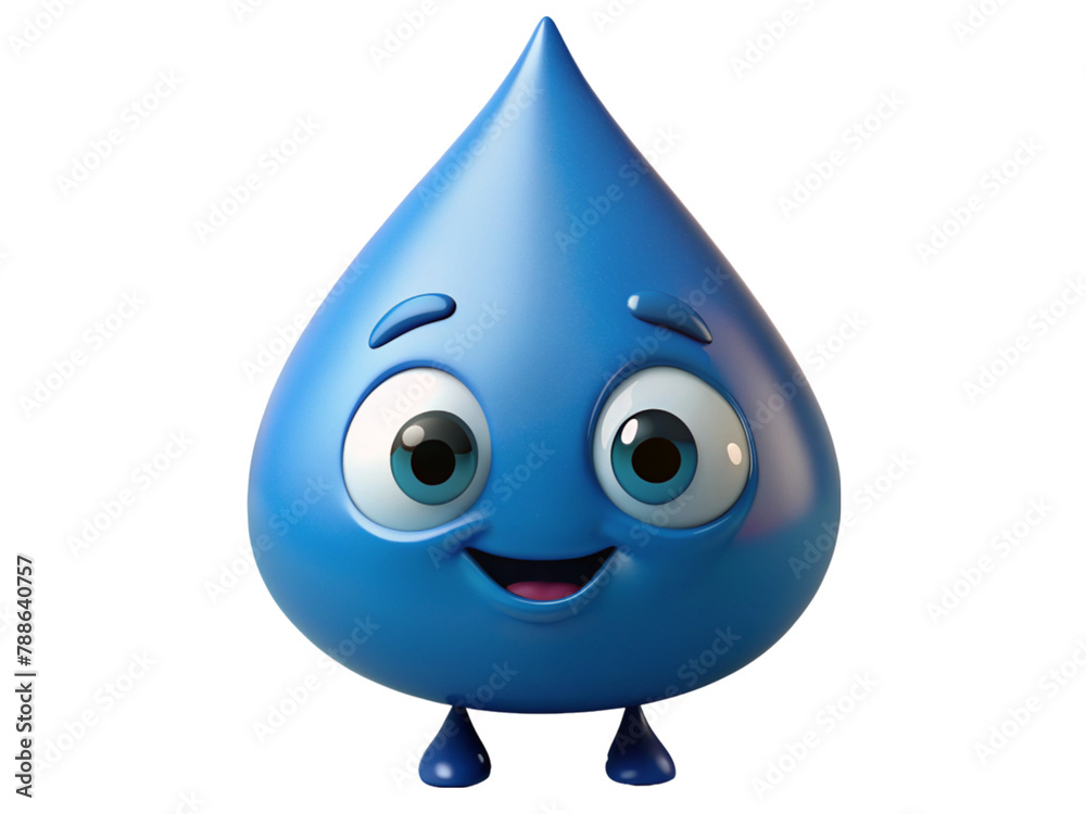 a cute cartoon water droplet with a friendly expression a cute cartoon water droplet with a friendly expression