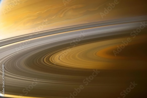 Majestic gas giants rotating on their axes in the bottomless expanses of space. Saturn's rings sparkle under the sun's brilliance, creating a stunning spectacle. photo
