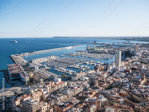 High view of Alicante city in Costa Blanca