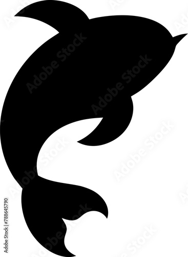 Silhouette of a dolphin icon silhouette