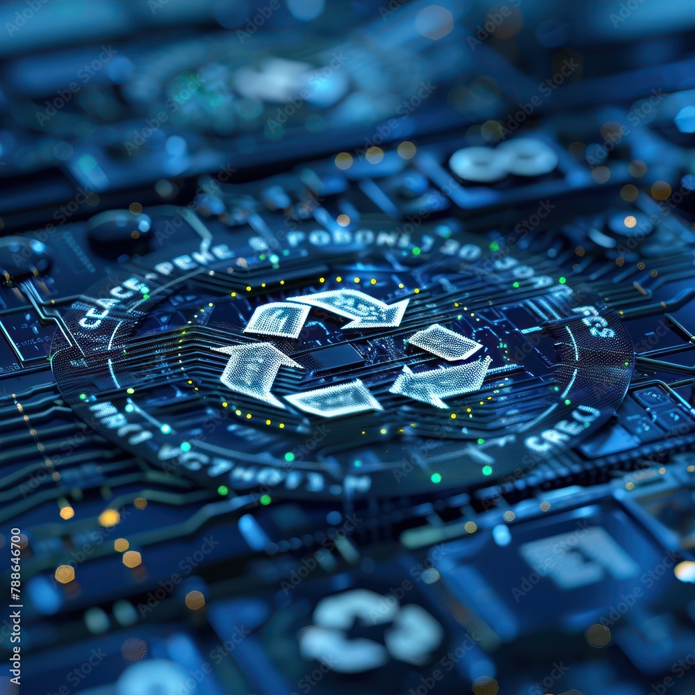 Circular economy concept with a digital interface tracking product ...