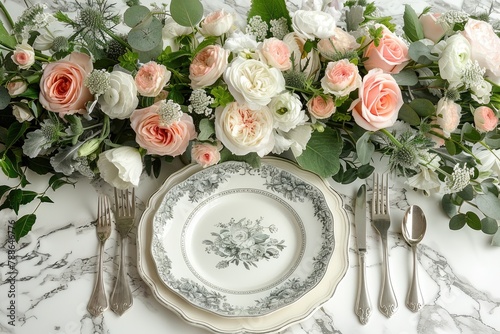 a dinner plate and cutlery for a wedding at a luxury hotel advertising food photography