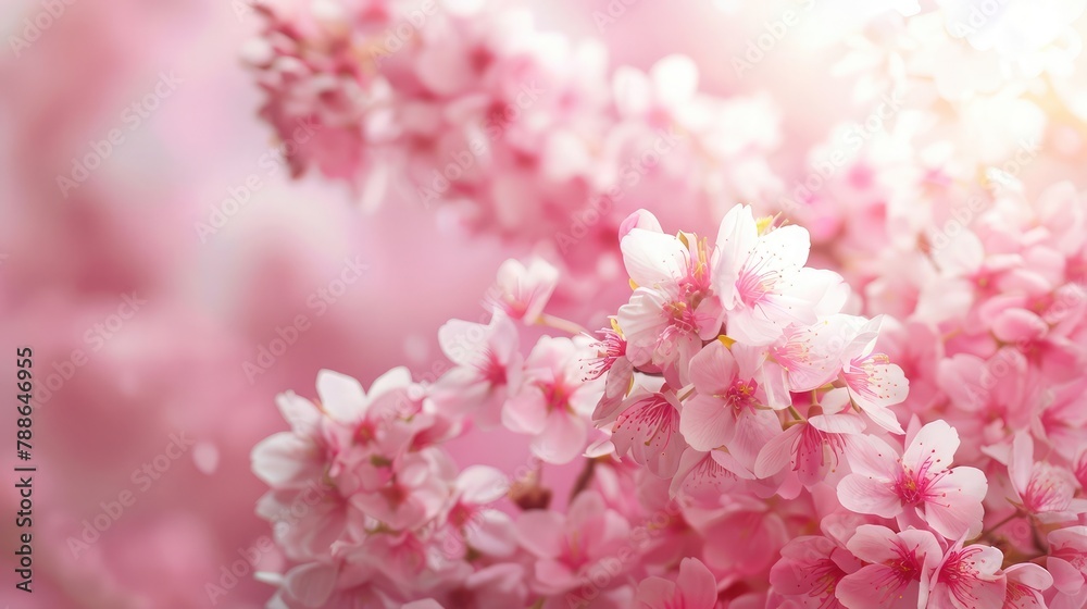 Cherry blossom petals background clipart. Pink gradient background.,
