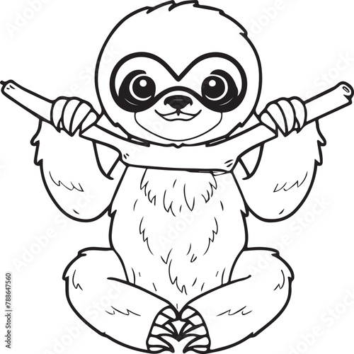 Sloth coloring pages. Sloth animal outline for coloring book