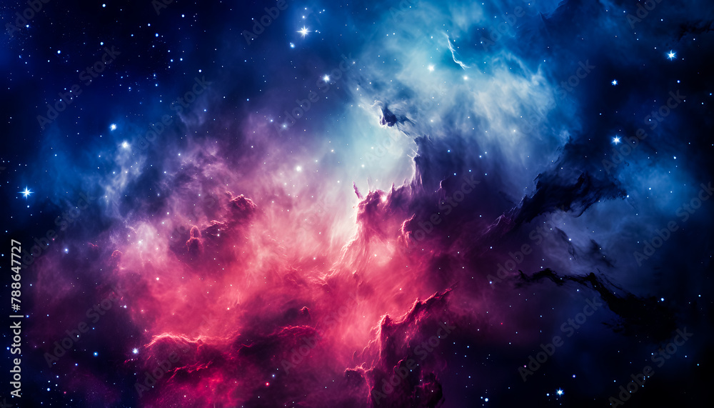 Obraz premium The nebula background in outer space is scattered with stars which looks very amazing. galaxy star universe background