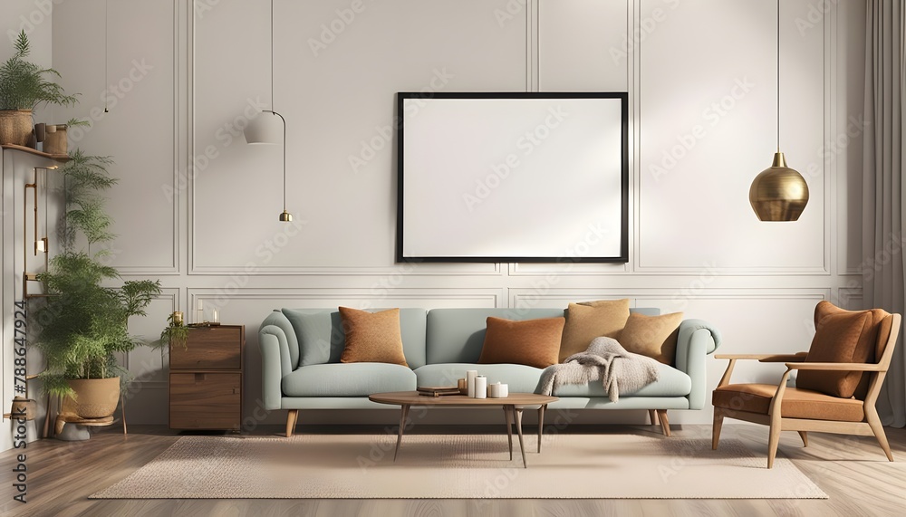 Frame mockup, ISO A paper size. Living room wall poster mockup. Interior mockup with house background. Modern interior design. 3D render, photo, 3d render, stock photo, stock images Frame mockup, ISO A paper size. Living room wall poster mockup. Interior mockup with house background. Modern interior design. 3D render, photo, 3d render, stock photo, stock images