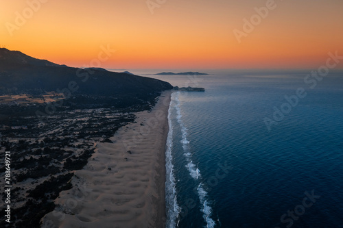 Fototapeta Naklejka Na Ścianę i Meble -  aerial famous patara beach's cape view at the morning
