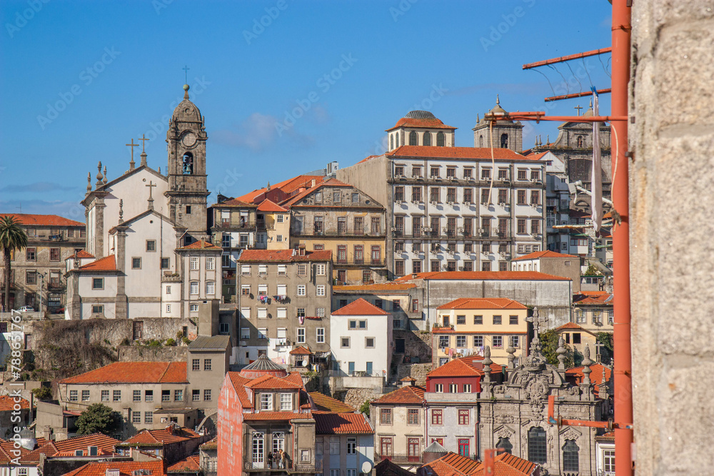 Cityscape of Porto with old ancient buildings.