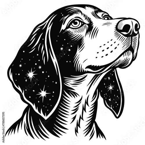 Estonian Hound Dog Vector Illustration for T-Shirt Printing. Vintage Estonian Hound Design for Fashion and Accessories