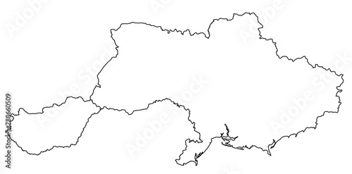 Contours of the map of Hungary, Ukraine