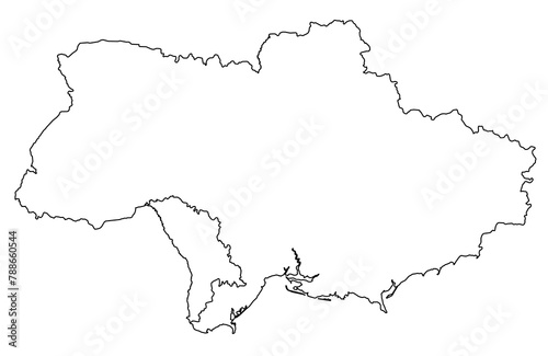 Contours of the map of Moldova, Ukraine