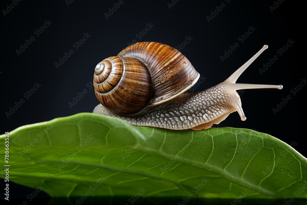 Nocturnal Nature snail on tree. Land slug. Generate Ai Nocturnal Nature snail on tree. Land slug. Generate Ai