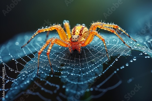 Close-up of spider on spider web