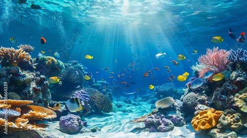 Underwater Scene With Coral Reef And Tropical Fish © Elchin Abilov